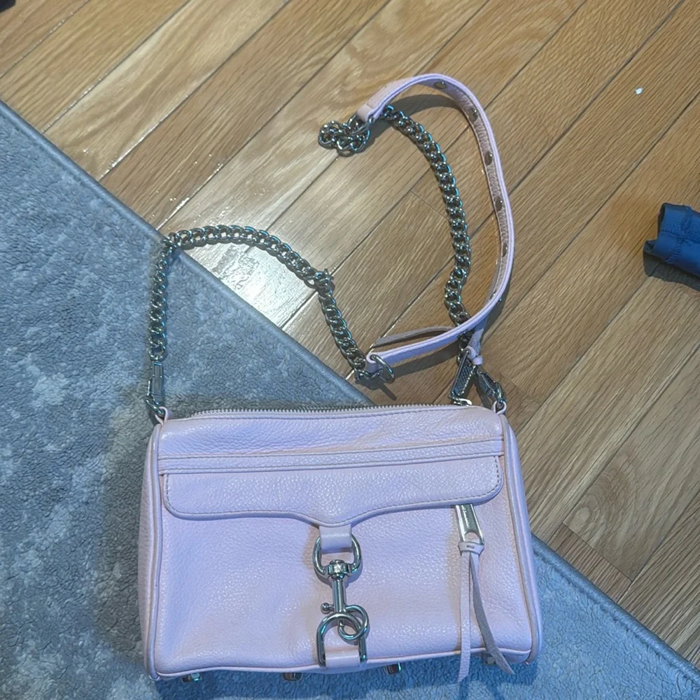 REBECCA MINKOFF Peony Pink Leather Mini Mac Crossbody